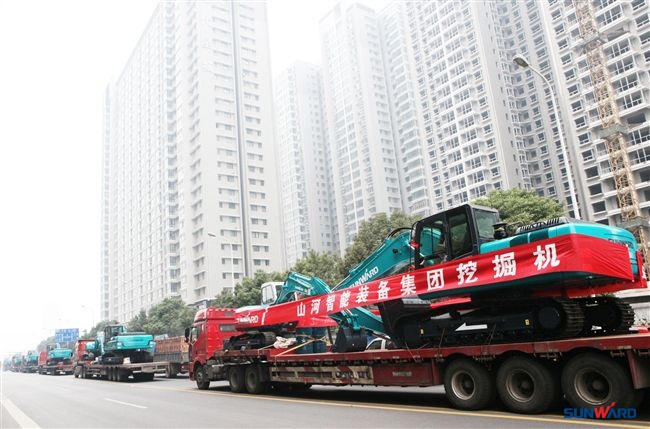 新年开门红，江南游戏智能总价值近4000万挖掘机批量发往江西