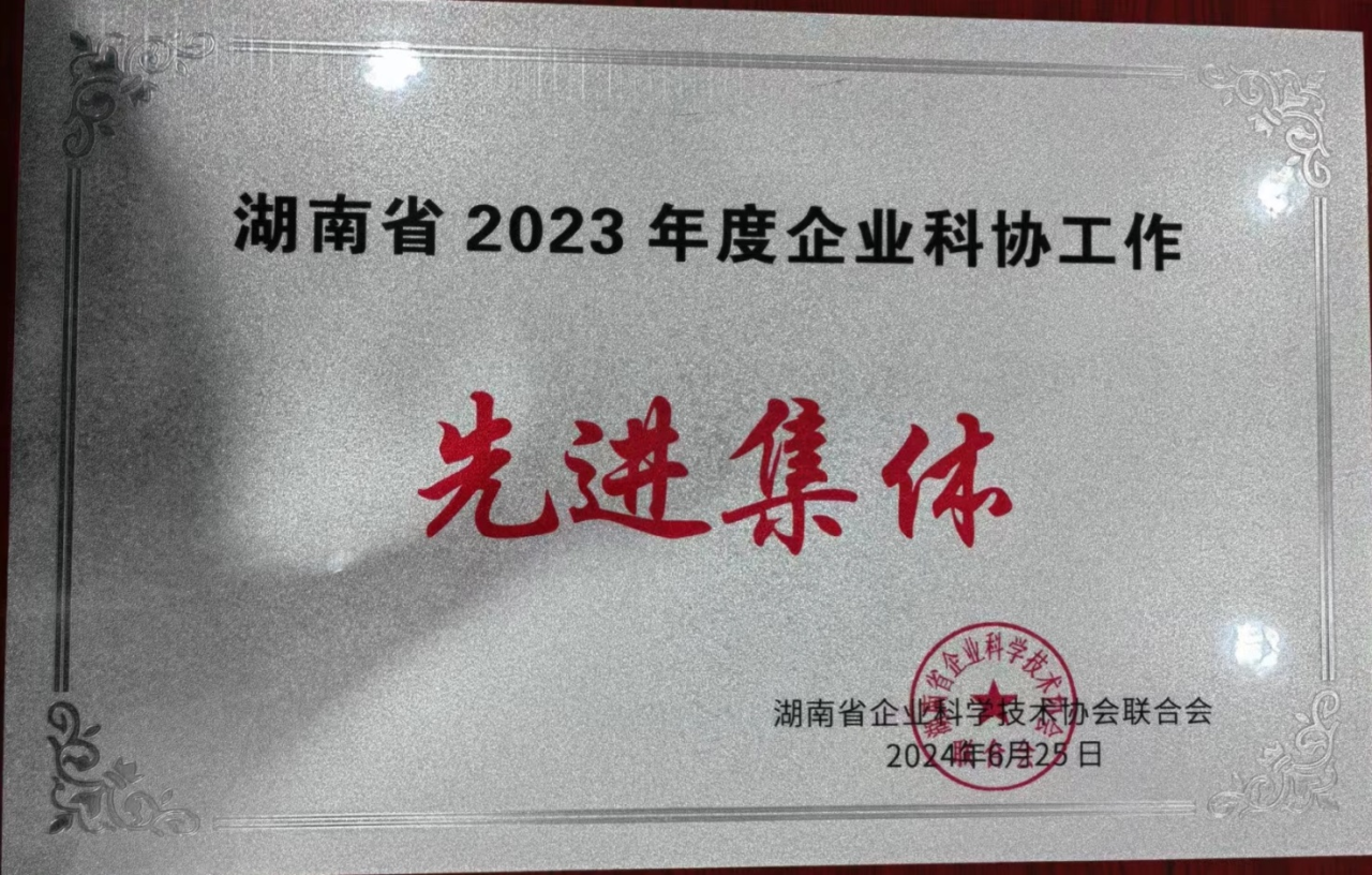 江南游戏智能科协荣获湖南省2023年度“企业科协工作先进集体”