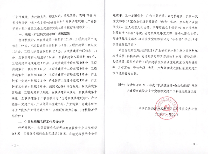 打造混合所有制企业党建标杆 ——江南游戏智能党委获评2019年长沙经开区企业党组织党建工作考核“优秀”等