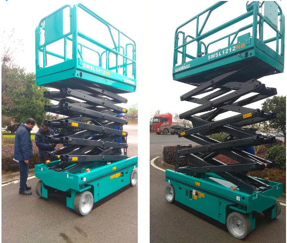 东莞客人考察江南游戏智能高空作业设备