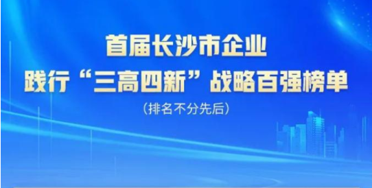 江南游戏智能上榜首届长沙市企业践行“三高四新”战略百强榜单