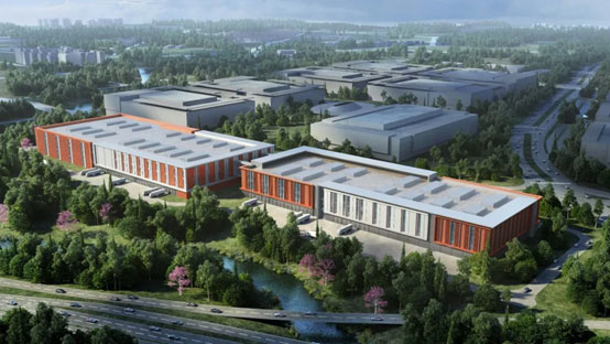 “江南游戏绿”牵手“华为中国红”！江南游戏智能高机设备集群助力华为团泊洼项目